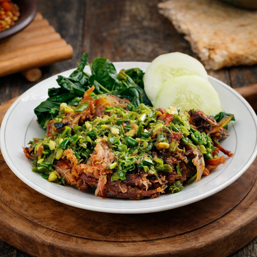 Bebek Remuk Sambal Ijo Dada