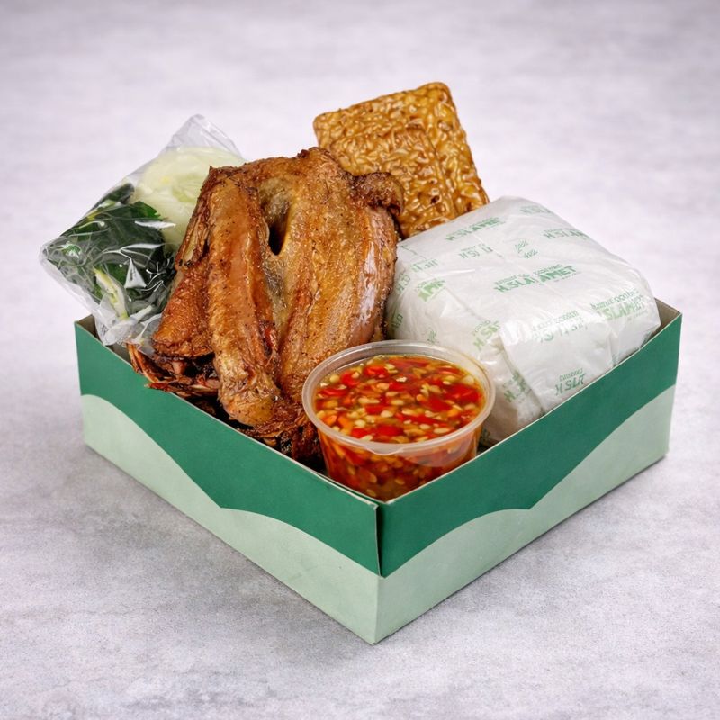 Nasi Box Dada Bebek + Tempe